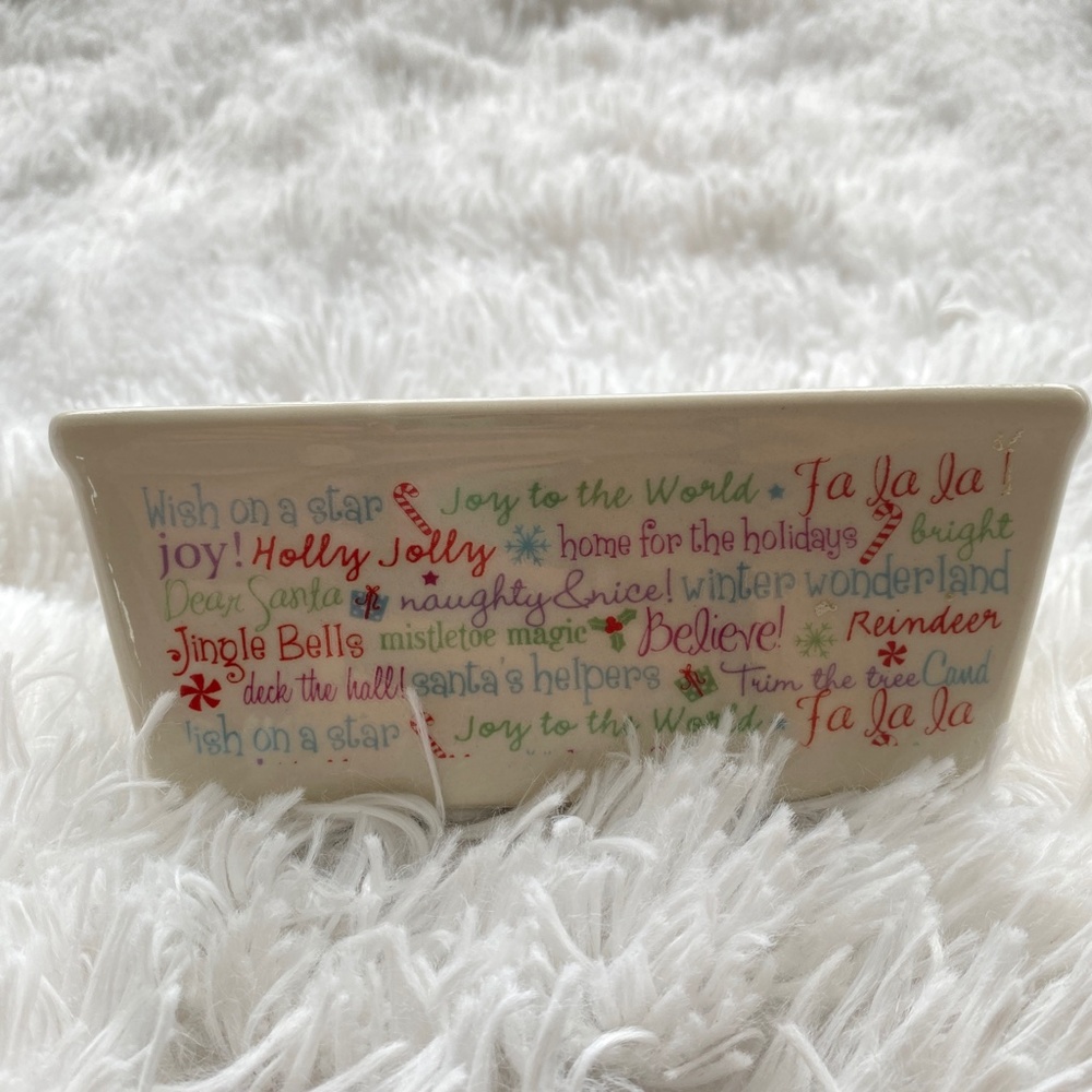 NANTUCKET Mini Loaf Pan Unisex Cream Holiday Holly Jolly Script Small OS